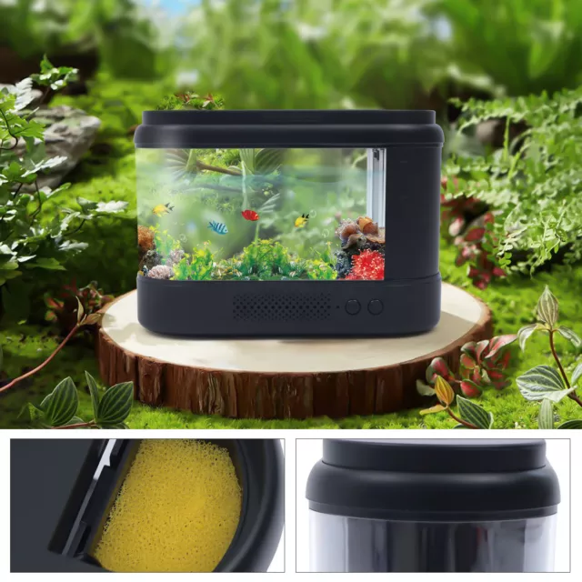 Mini Fish Tank Small Fish&Shrimp Tank Desktop Water Filtration Silent Operation