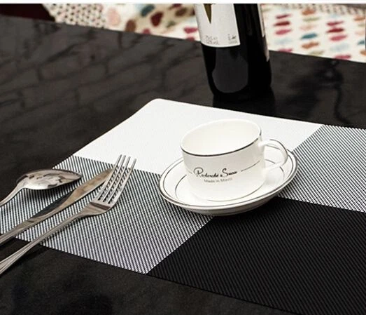 Set 4 Tovagliette Americane In Lino Cotone - 40x30cm Lavabili, Antiscivolo Bianco Grigio - Foto 5