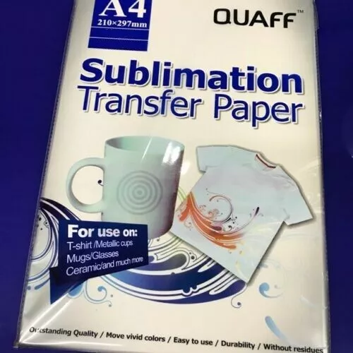 Sublimation Transfer Paper (T shirt / Mug) A4 - Brand : Quaff ( 10 / Ten sheets)