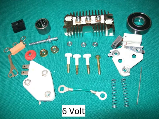 10SI Delco Alternator Positive Ground 6 Volt Regulator Rebuild Conversion Kit