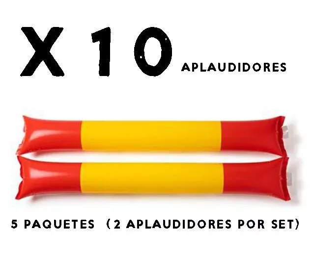 Paquete de 10 Aplaudidores hinchables con bandera de España  5 Sets de 2