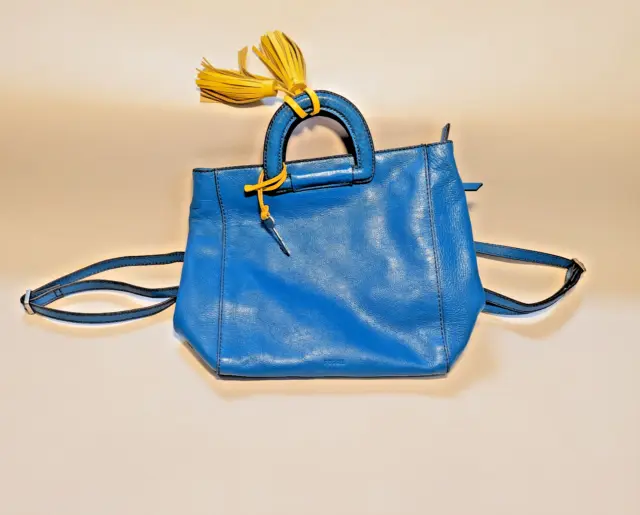 Fossil Camilla convertible bag backpack teal key charm