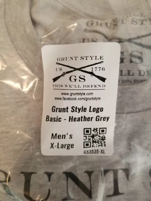 T-shirt de base style grunt style Grunt neuf avec étiquettes - gris bruyère XL This We'll Defend GS 1776 2