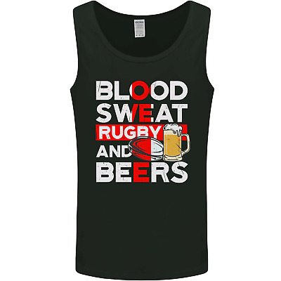 Blood Sweat Rugby and Beers England Funny Mens Vest Tank Top