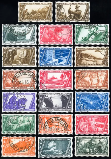 Italy Stamps # 290-305+C40-1+E16-17 Used VF Complete Set Scott Value $758.00