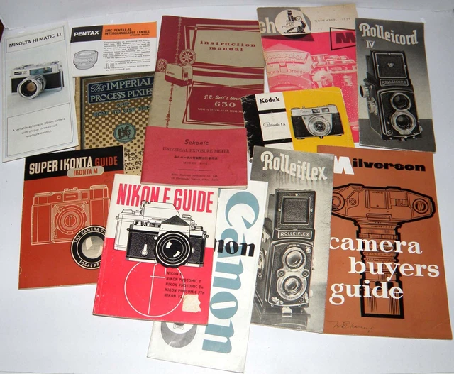 A COLLECTION OF Film Camera Guides & Accessories 1890-1990 $99.50 ...