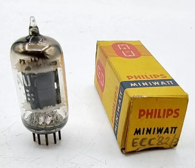 Valvola Tubo Elettronico ECC82 philips Miniwatt Vintage Perfettamente Funzionant