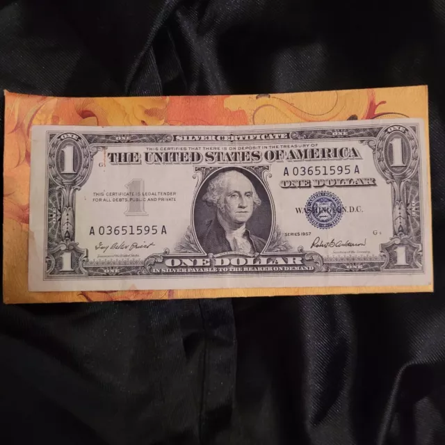 Consecutive 1957 One Dollar Blue Seal Note Silver Certificate Bill $1 A Note