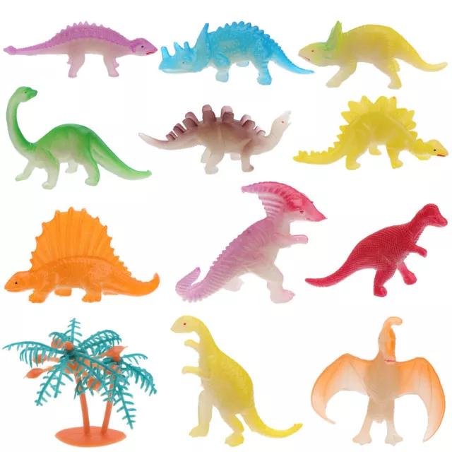 12 Pcs Luminous Dinosaur Model Creative Toys Animal Plaything Mini