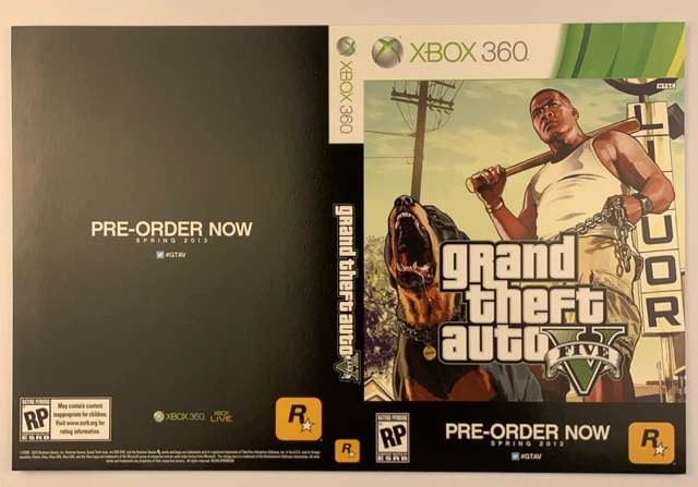 GTA PROMOTIONAL Display Only 2012 Artwork GameStop Cover Insert