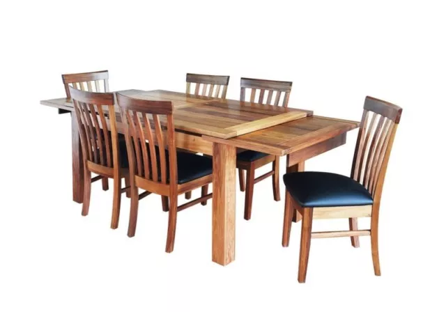 Aldo Blackwood Double Extension Dining table 7 Pc dining set - seats 10