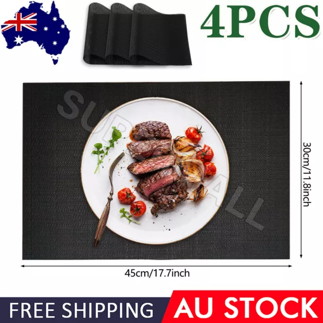 4Pcs Dining Table Placemat PVC Mat Insulation Tableware 4 x Placemats OZ