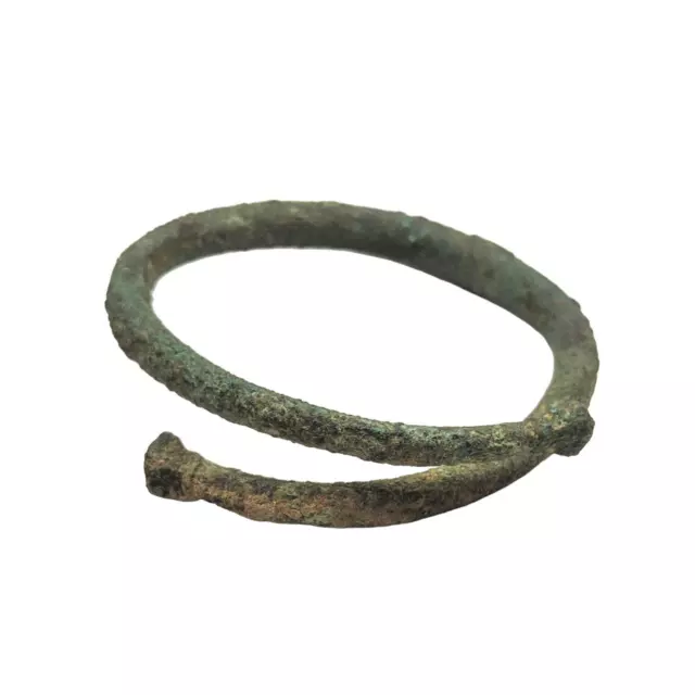 Ancient Bronze Age Bracelet 3000-800 BCE European Spiral Bangle Antique