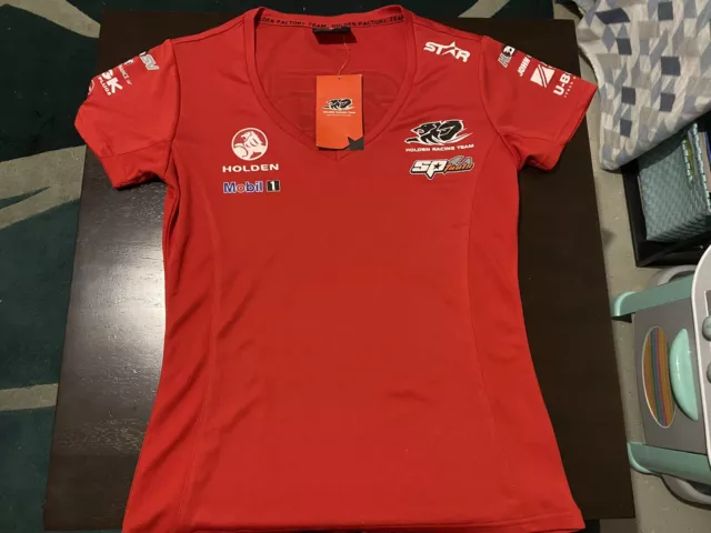 BNWT New Holden Racing Team 25 Yr Womens Size M 12 Top Ladies Red HRT Super Star