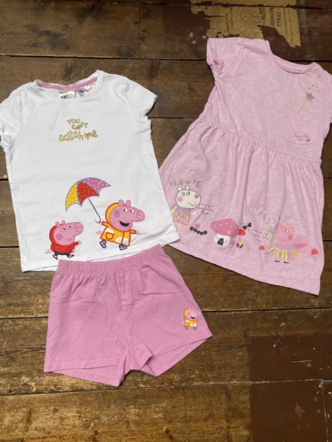 Peppa Pig Girls Bundle Age 4-5 Years Dress Pyjamas H&M