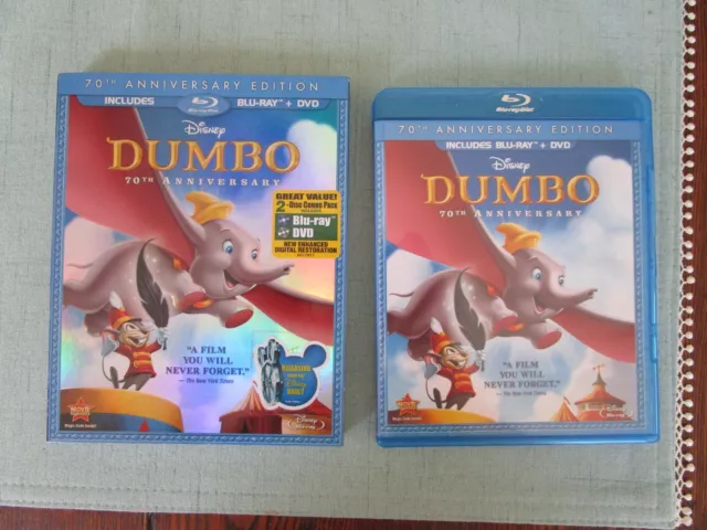 Disney Dumbo 70th Anniversary Edition 2 Disc combo DVD & Blu-Ray with sleeve