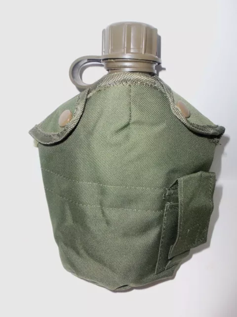 Tactical Military 1qt Canteen COVER with Alice Clips and Side Pouch OD GREEN NEW