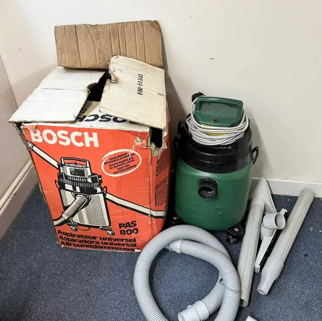 Vintage Bosch PAS 800 Industrie Universal Staubsauger mit Box und Schlauch