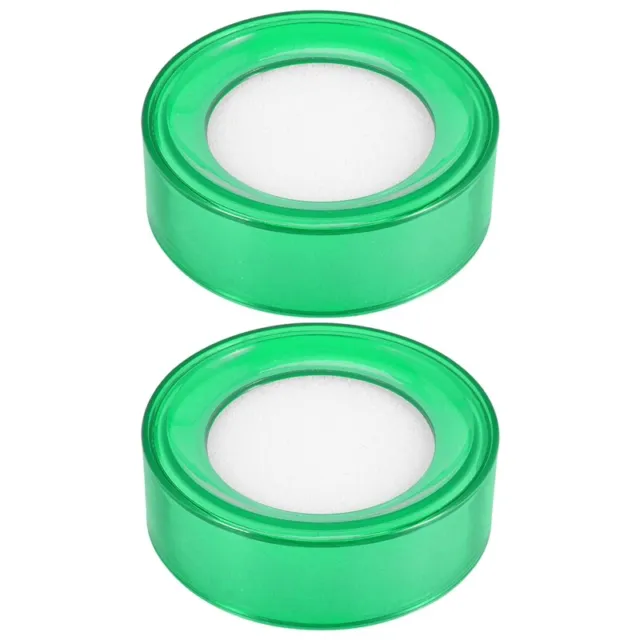 2X( Green Plastic 7cm Dia Sponge Finger Wet Money Cashier 2 Pcs L8K3)1783