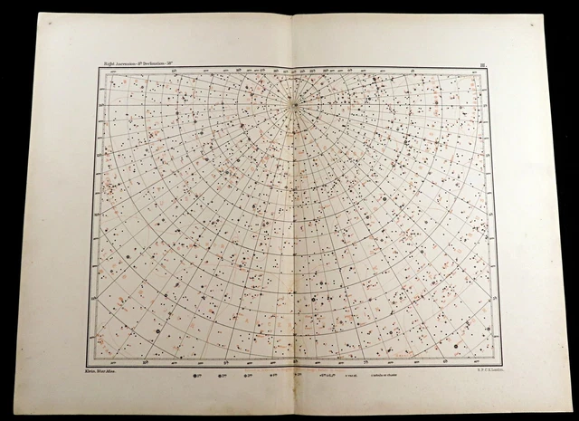 Constellation map Star Chart Cancer Gemini Taurus Leo Astronomy Antique 1893