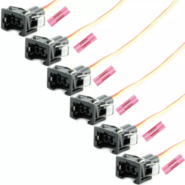 6x Einspritzdüsen Stecker Kabel Einspritzventil passend für Bosch EV1 037906240