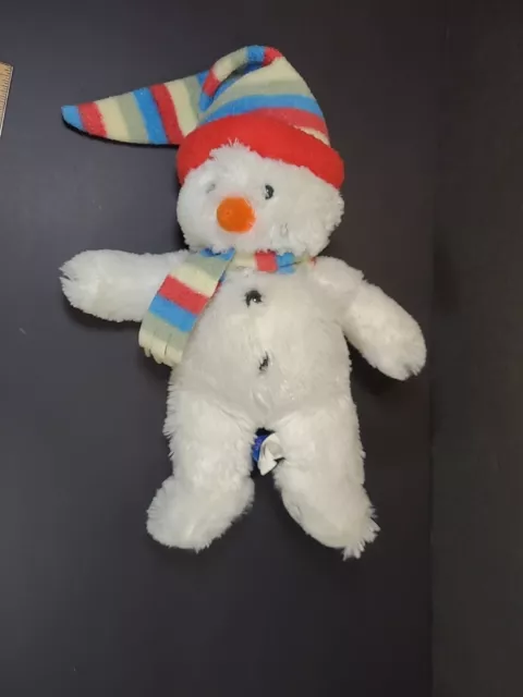 RUSS Shining Stars SNOWMAN Plush White STUFFED ANIMAL Striped Hat Scarf No Code