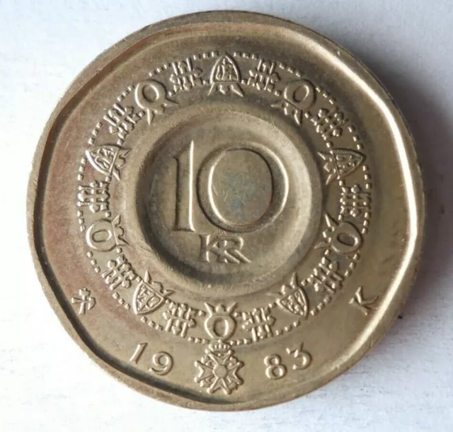 1983 NORWAY 10 KRONER - High Quality Coin - FREE SHIP - Bin #161