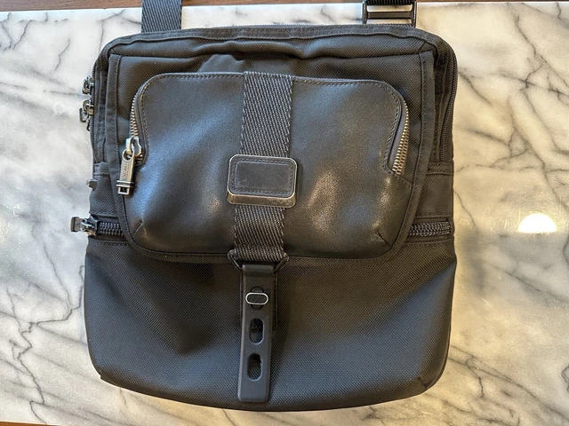 TUMI Alpha Bravo 'Arnold' Ballistic Nylon/Leather Flap Crossbody Bag Expandable