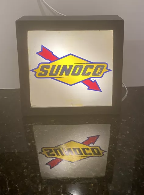 Original Vintage Sunoco Gas Station Gas Pump Ad Insert - now a Lighted Sign!