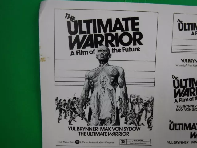 THE ULTIMATE WARRIOR Movie Mini Ad Sheet Vintage Advertising Poster Film