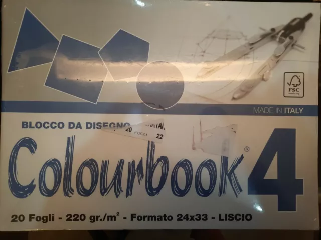 Colourbook Album da Disegno F4 Liscio 20 fogli 24 X 33 cm