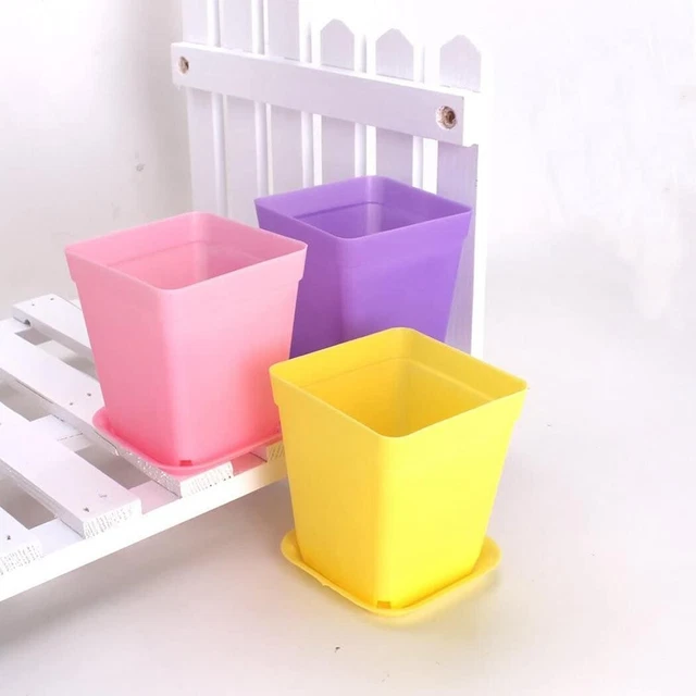 Mini Blumentöpfe Kunststoff Pflanze Blume Topf Haus Pflanzgefäß Bunt Klein