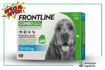 🎉 Antiparassitario Frontline Combo Per Cani (M) 3 Pipette (10-20 Kg) Offerta 🎉
