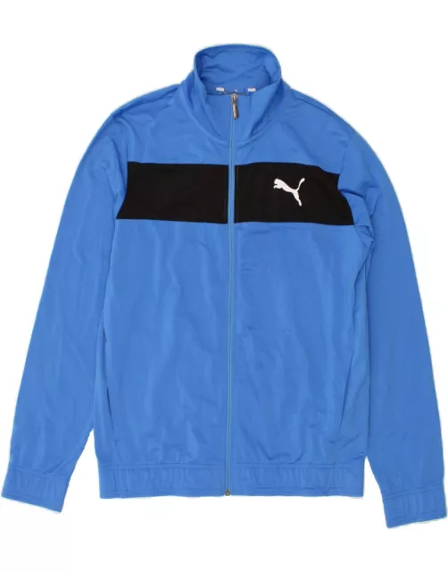 PUMA Mens Tracksuit Top Jacket Small Blue Colourblock Polyester BD12