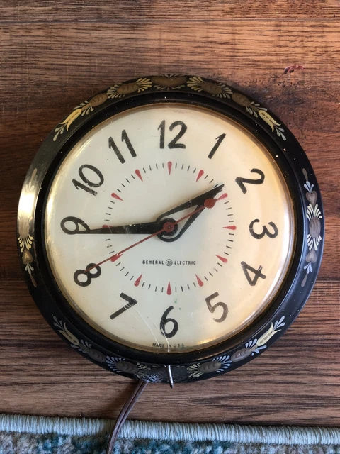 VINTAGE TELECHRON GENERAL Electric Wall Clock Model #2HIII W/ Tole ...