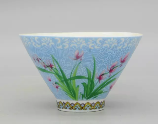 china old Enamel color porcelain handmade cup yongzheng mark /06 Exquisite
