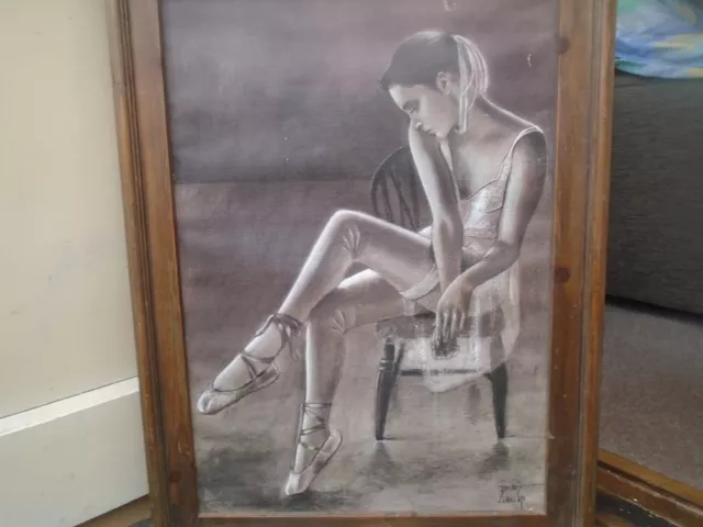 Fabulous large framed art print of a ballerina by YOUSEF ZIAEIAN   wow look