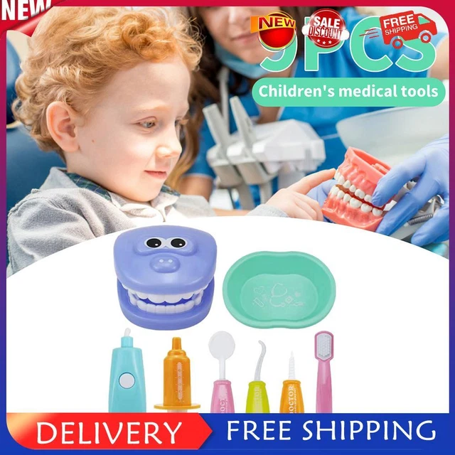 Tikhell 9-teiliges Zahnputzspiel f? Kinder, p?agogisches Dental-Szenenspielzeug,