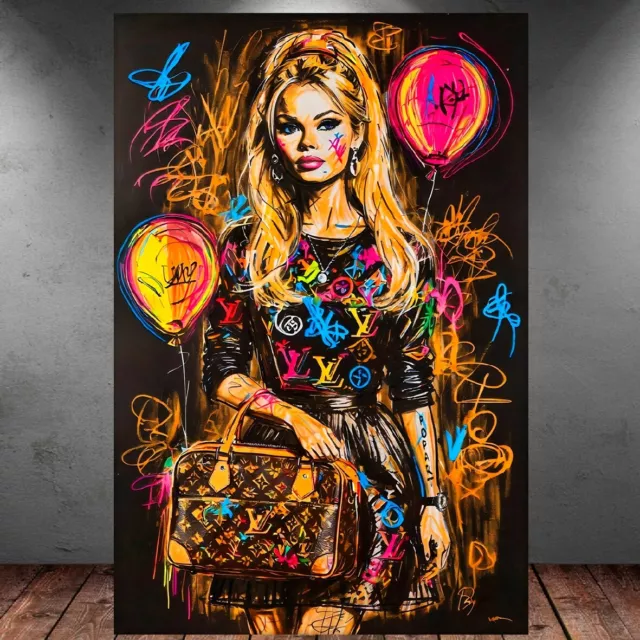 Leinwand Bilder Xxl Pop Art Frau Gesicht Graffiti Bunt Abstrakt Wand Poster P168
