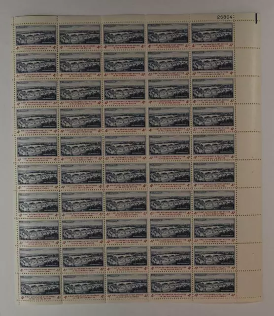 Us Scott 1164 Pane Of 50 First Us Automated Post Office Stamps 4 Cent Face Mnh