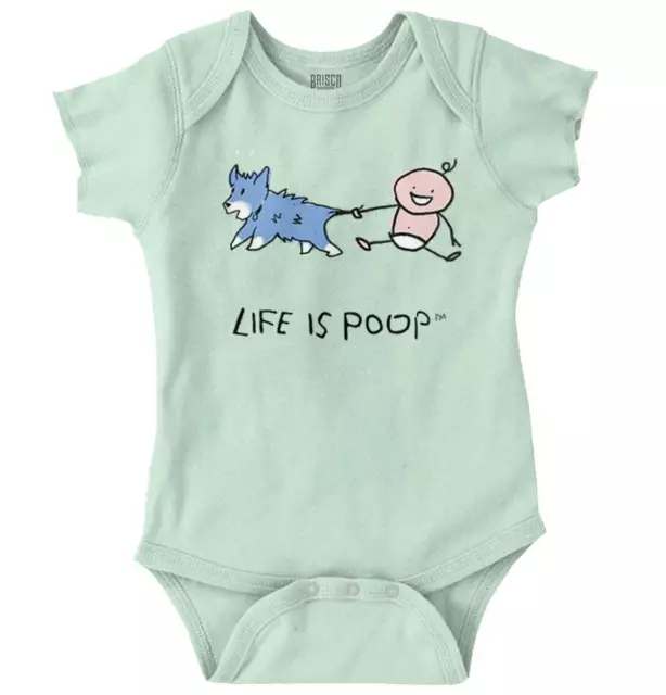 Life is Poop Funny Dog Cute Clothes Gift Newborn Baby Boy Girl Infant Romper