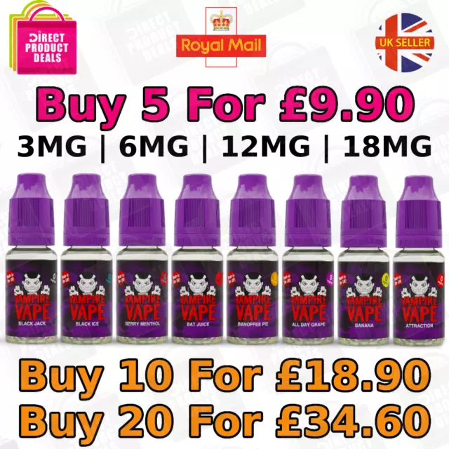 Vampire Vape E Liquid | 5 x 10ml for £9.90 | Vape Juice | Heisenberg | Pinkman