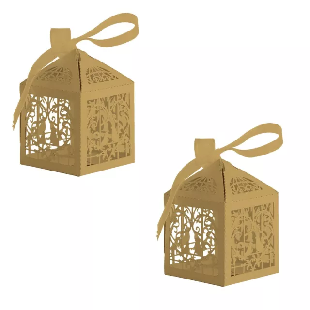 50-100 Luxury Boxes Wedding Party Favour Laser Cut Sweets Cake Candy Gift Favor