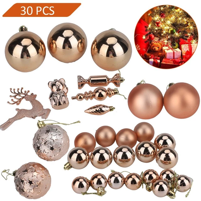 30tlg Weihnachtskugeln Kunststoff Christbaumkugeln Weihnachtsbaum Bälle Deko Set