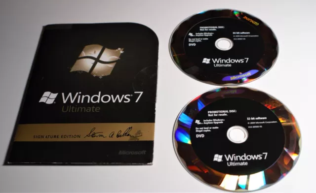 Microsoft Windows 7 Ultimate Signature Edition Steve Ballmer RARE Both x32 x64