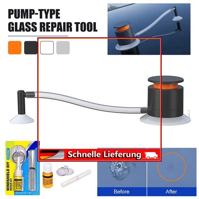 Herramientas de reparación de parabrisas tipo bomba de escape vidrio reparación fluido accesorios automáticos