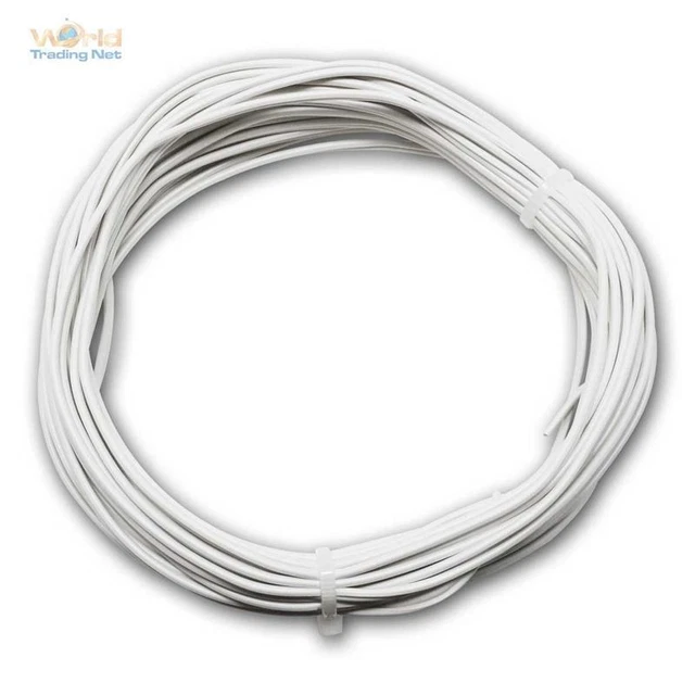 ( 0,70€/ M) 10m Fil Double 0,14mm ² Toron en Cuivre Blanc Luetze 2adrig Galon