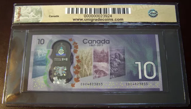 CANADA 2017 $10 POLYMER NOTE BC-75  150th ANNIVERSARY OF CANADA  #2392 2