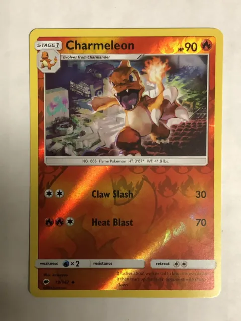 Pokémon TCG Charmeleon 19/147 Burning Shadows Reverse Holo