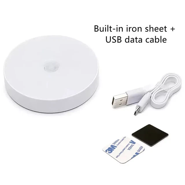 LED MOTION SENSOR Light Rechargeable PIR USB Portable Cabinet Stair ...